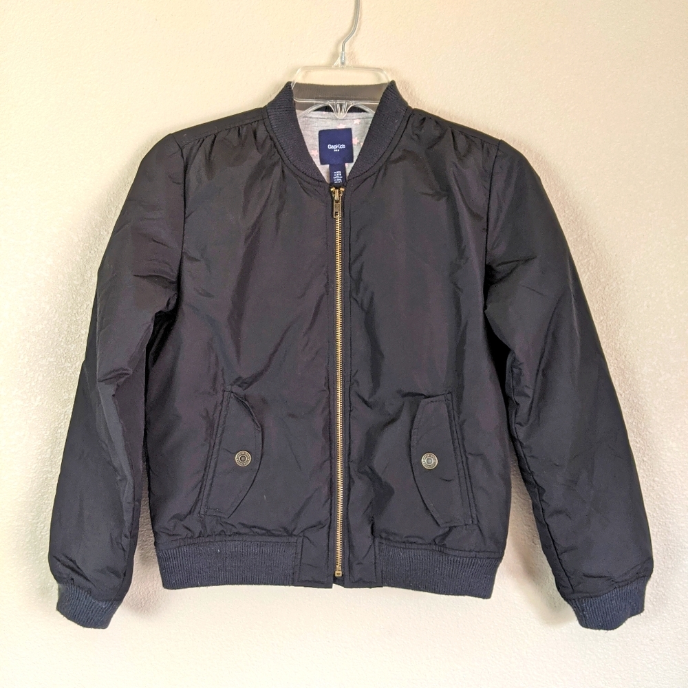 Gap Kids Girls Bomber Jacket Black size XXL 13 yrs